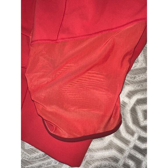 Athleta Salutation Capri Leggings 3X Plus Red Mesh Pocket NWT Lychee Stretch - Picture 7 of 8